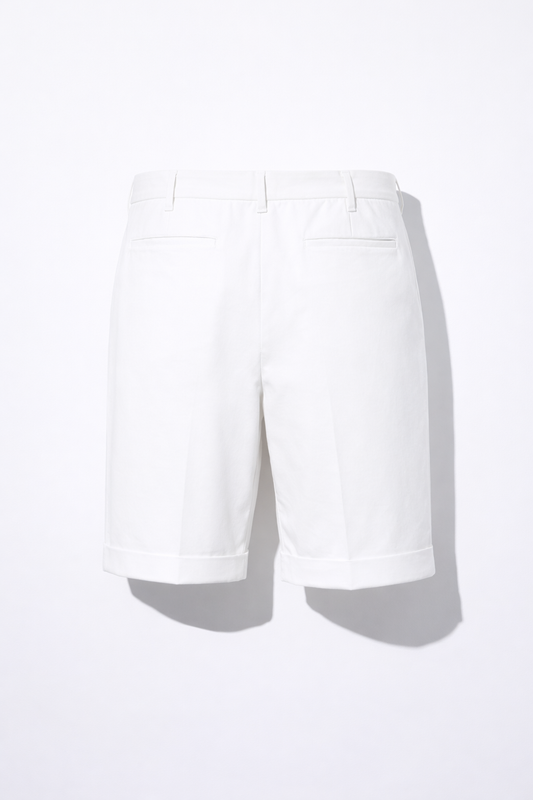 Structured Cotton Twill Shorts